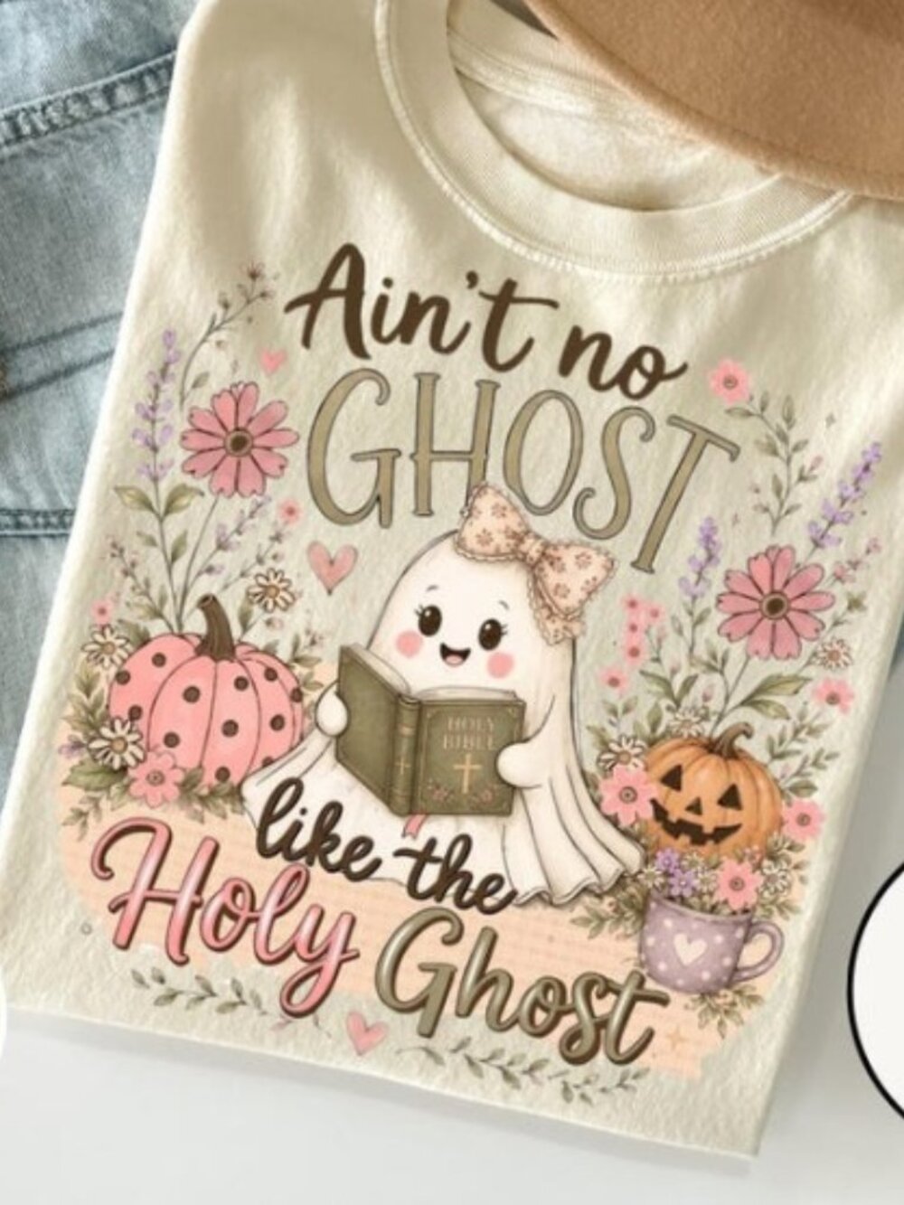 Ain't No Ghost Like the Holy Ghost Shirt, Christian Halloween fall tshirt - Picture 2 of 4